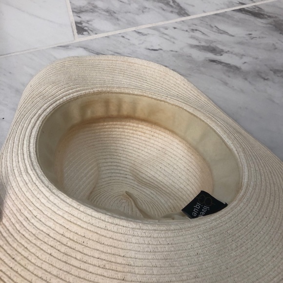 Olive & Pique White Straw Paper Beaded Hat - Picture 5 of 11